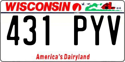 WI license plate 431PYV