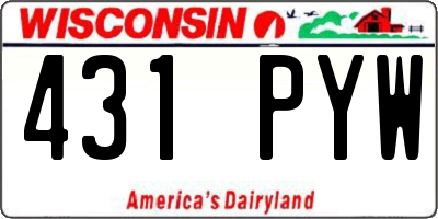 WI license plate 431PYW