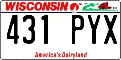 WI license plate 431PYX