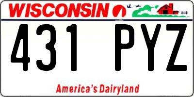 WI license plate 431PYZ