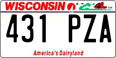 WI license plate 431PZA