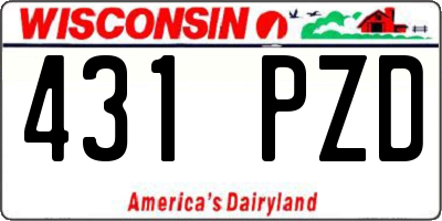 WI license plate 431PZD