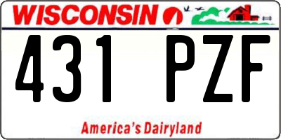 WI license plate 431PZF