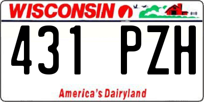 WI license plate 431PZH