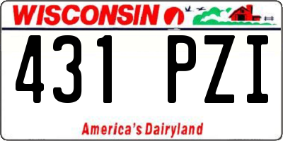WI license plate 431PZI