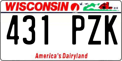 WI license plate 431PZK