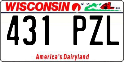 WI license plate 431PZL