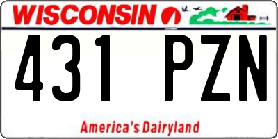 WI license plate 431PZN