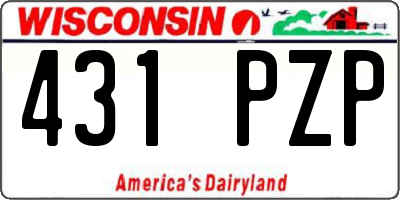 WI license plate 431PZP