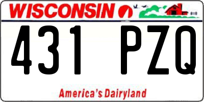 WI license plate 431PZQ