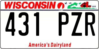 WI license plate 431PZR