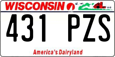 WI license plate 431PZS