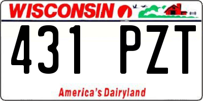 WI license plate 431PZT