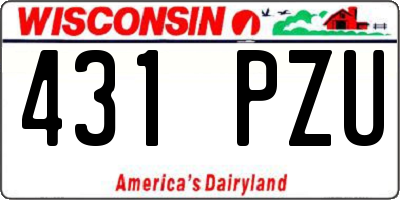 WI license plate 431PZU