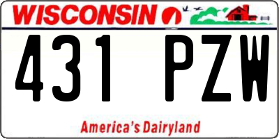 WI license plate 431PZW
