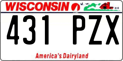 WI license plate 431PZX