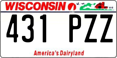 WI license plate 431PZZ