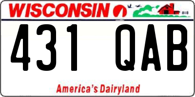 WI license plate 431QAB