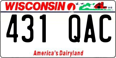 WI license plate 431QAC
