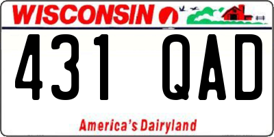 WI license plate 431QAD