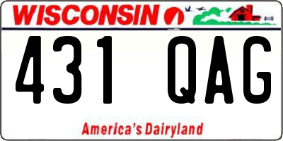WI license plate 431QAG