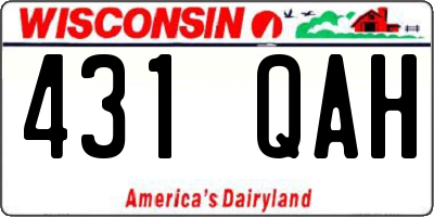 WI license plate 431QAH