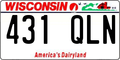 WI license plate 431QLN