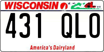 WI license plate 431QLO