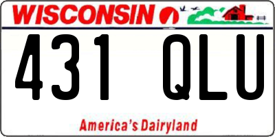 WI license plate 431QLU