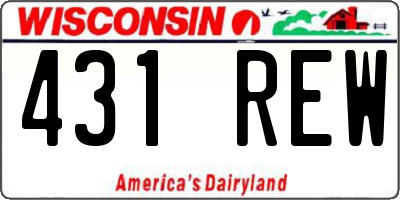 WI license plate 431REW