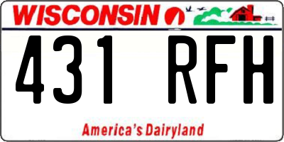 WI license plate 431RFH