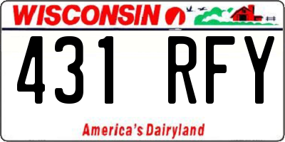 WI license plate 431RFY