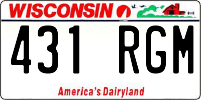 WI license plate 431RGM