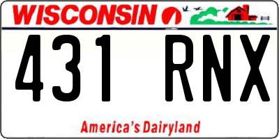 WI license plate 431RNX