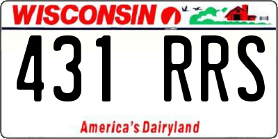 WI license plate 431RRS