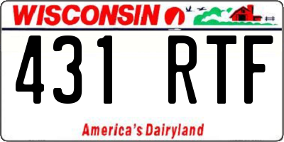 WI license plate 431RTF
