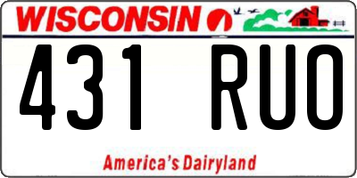 WI license plate 431RUO