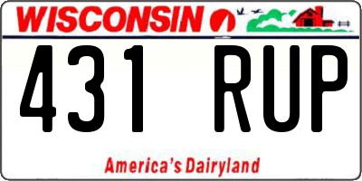 WI license plate 431RUP