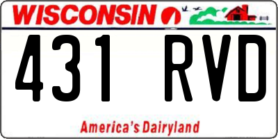 WI license plate 431RVD