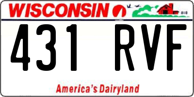 WI license plate 431RVF