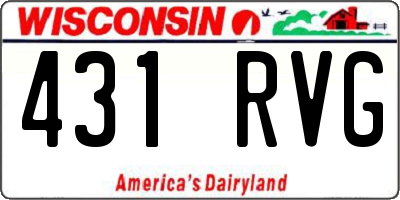 WI license plate 431RVG