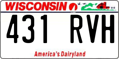 WI license plate 431RVH