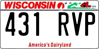 WI license plate 431RVP