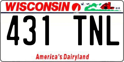 WI license plate 431TNL