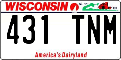 WI license plate 431TNM