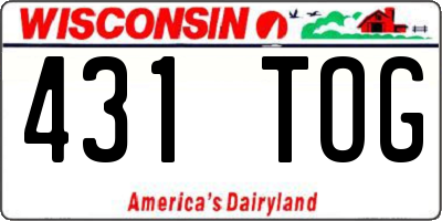 WI license plate 431TOG