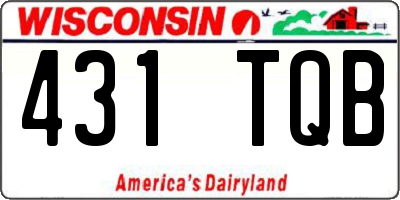 WI license plate 431TQB