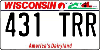 WI license plate 431TRR