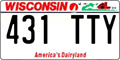 WI license plate 431TTY