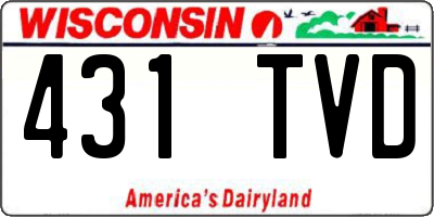 WI license plate 431TVD